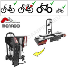 Porte-vélos Antares 2 de Menabo - Plate-forme compacte pour le transport de vélos électriques