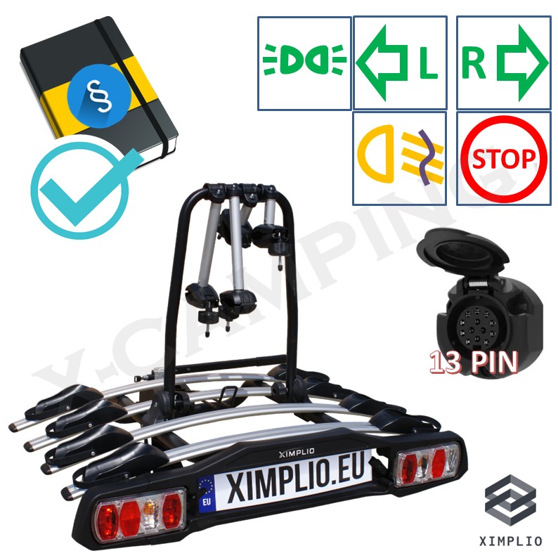 Porte-vélos 4 vélos - 13 broches